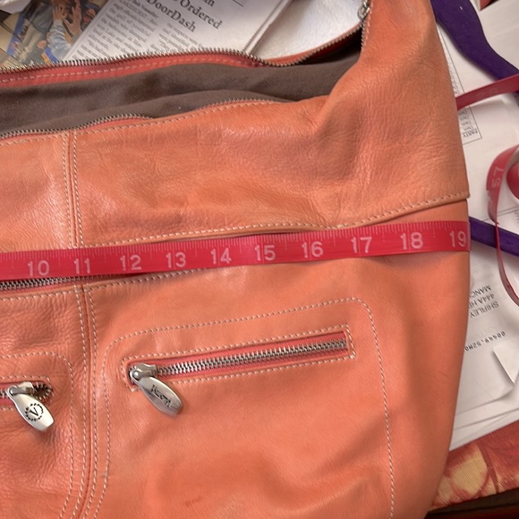 Custom made in Italy! Coral leather hobo Valentina bag - Picture 10 of 13